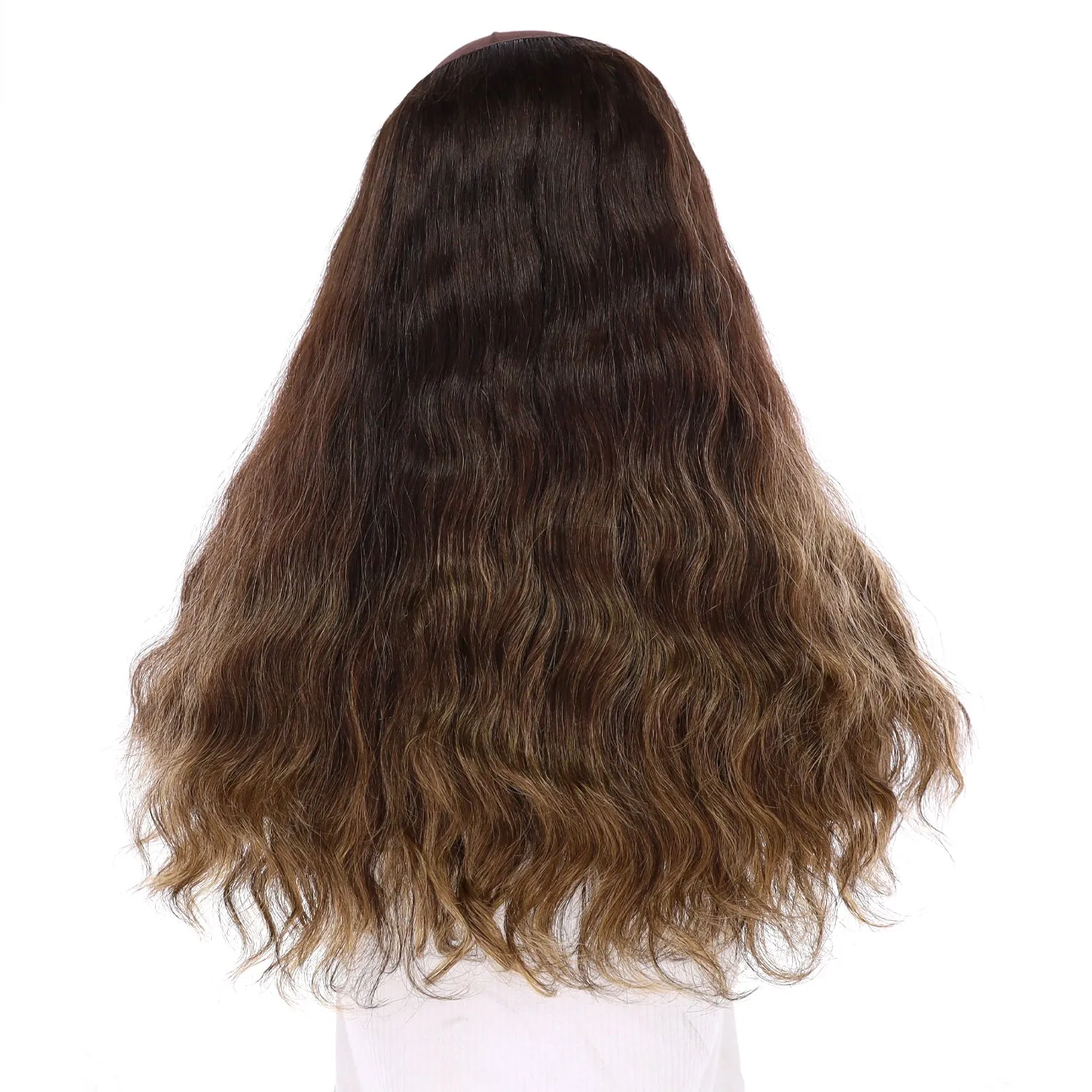 20" HatFall Wig Dark Brown Balayage Wavy