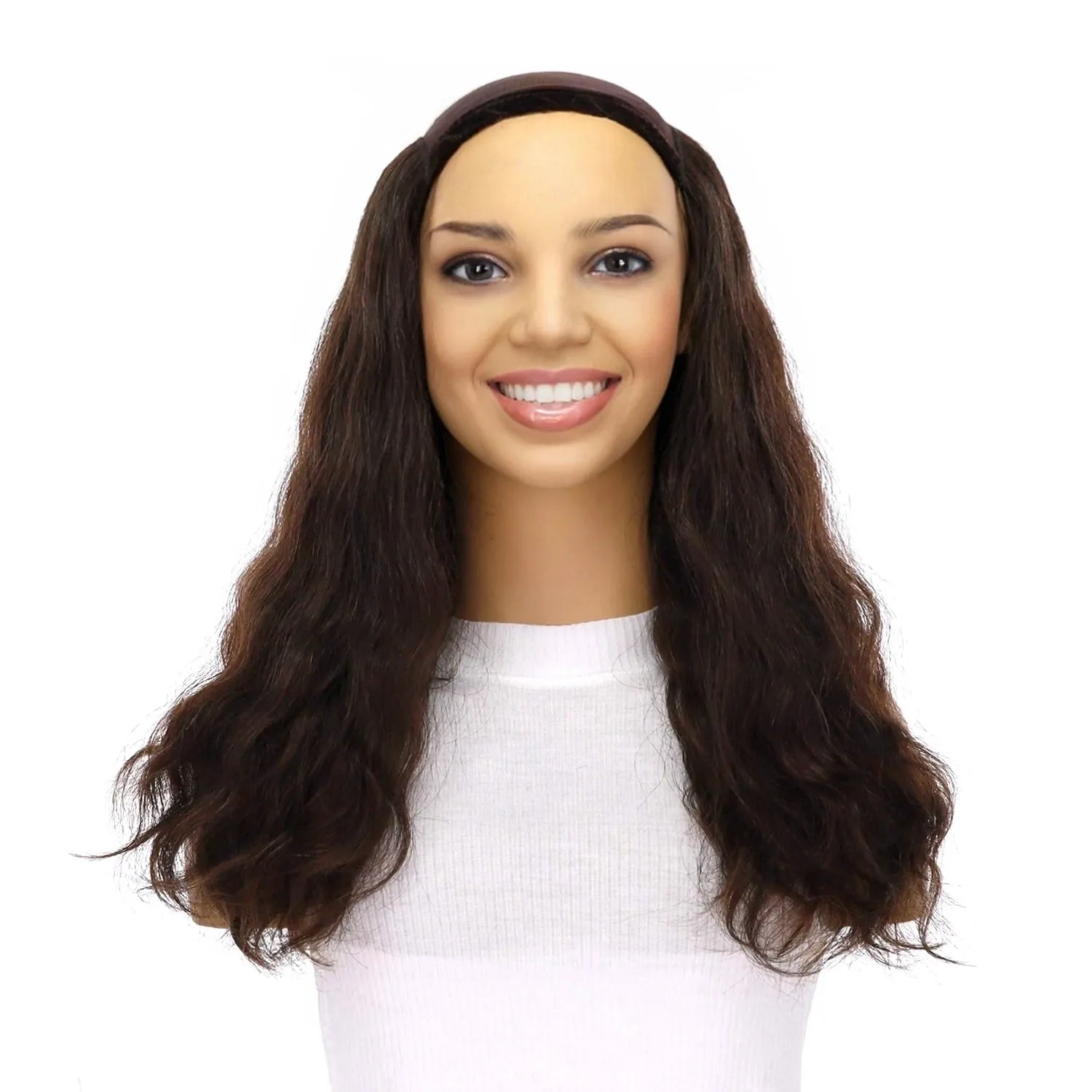 20" HatFall Wig Dark Brown Wavy