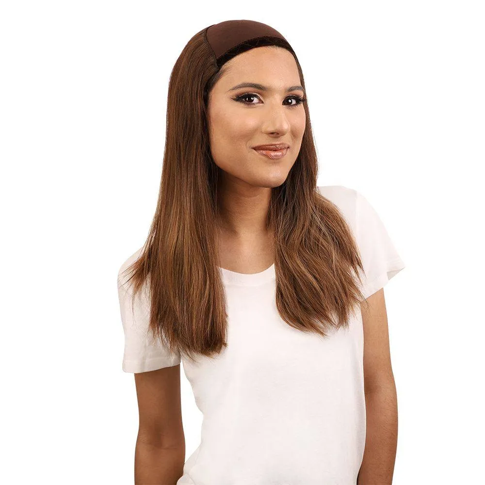 20" HatFall Wig Medium Brown Balayage