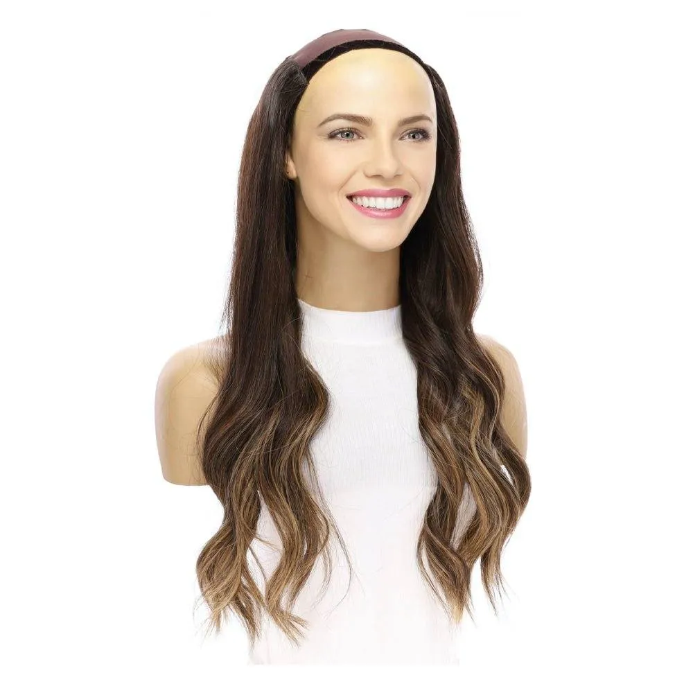 24" HatFall Wig Dark Brown Balayage