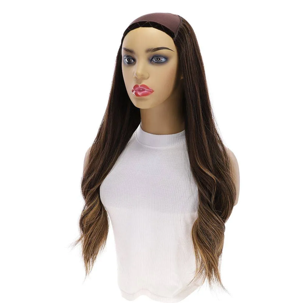 24" HatFall Wig Dark Brown Balayage