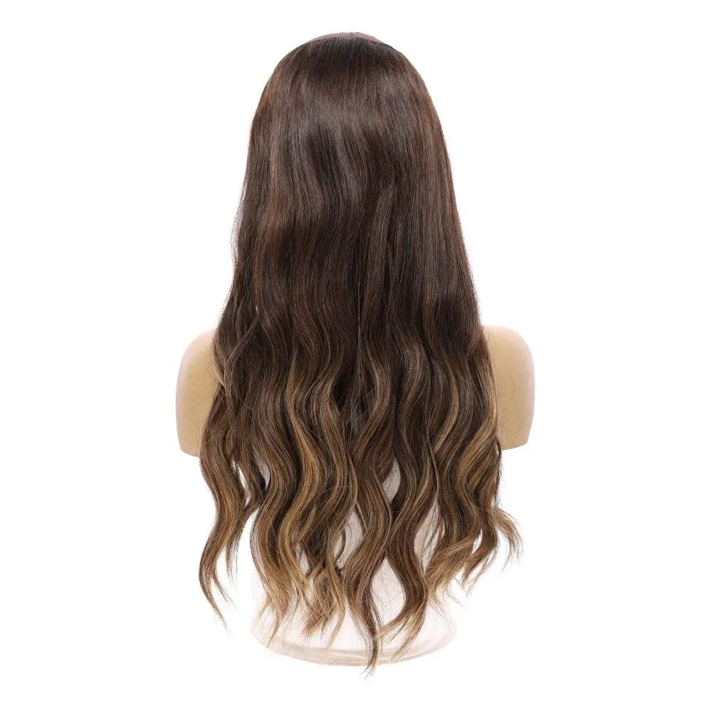 24" HatFall Wig Dark Brown Balayage