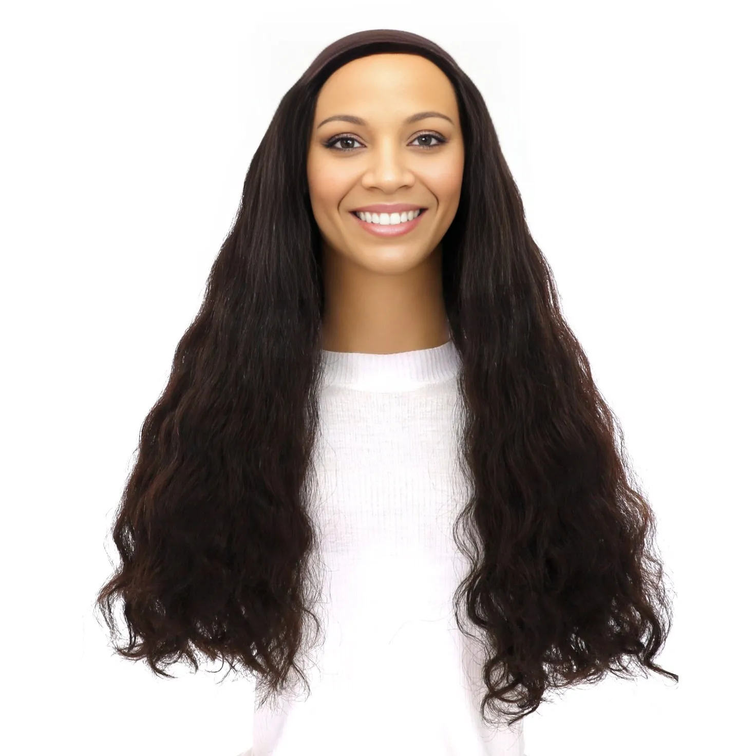 24" HatFall Wig Soft Black Wavy