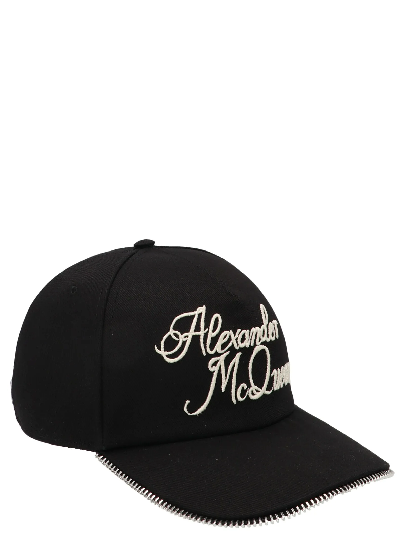 Alexander McQueen Logo Embroidered Zip Detailed Baseball Cap