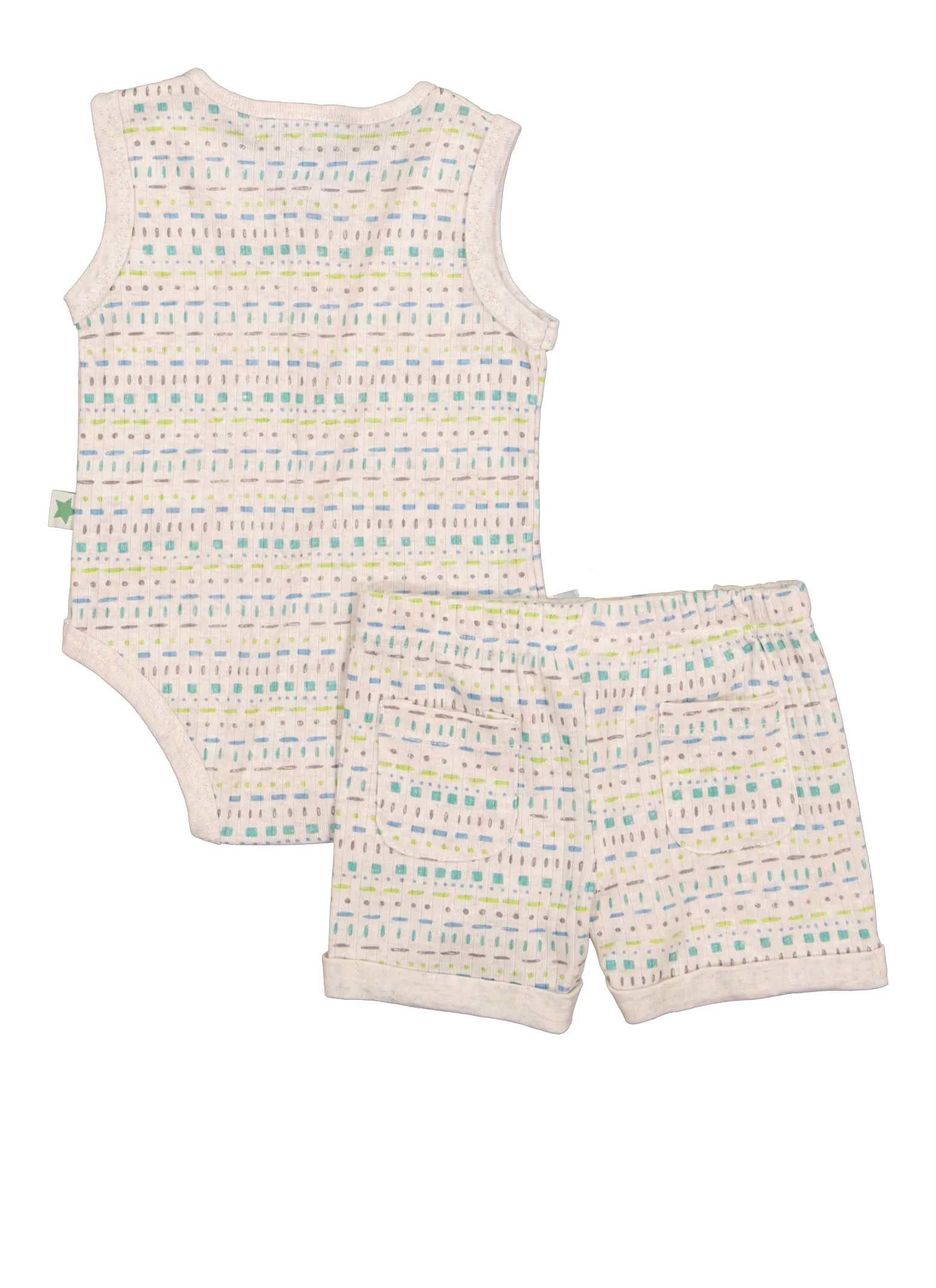 Baby Boys 0-9M Patterned Bodysuit and Shorts