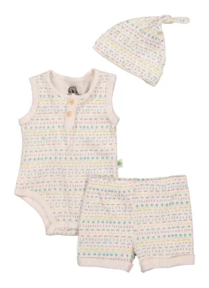 Baby Boys 0-9M Patterned Bodysuit and Shorts