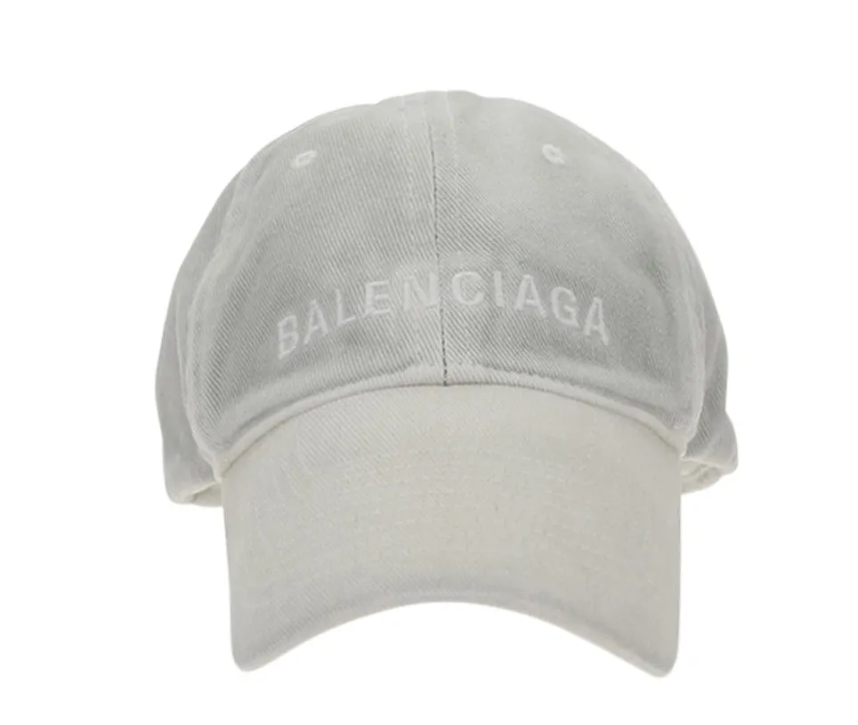 Balenciaga Logo Embroidered Washed-Out Effect Baseball Cap