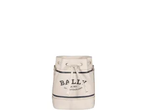 Bally Logo Printed Drawstring Bucket Bag