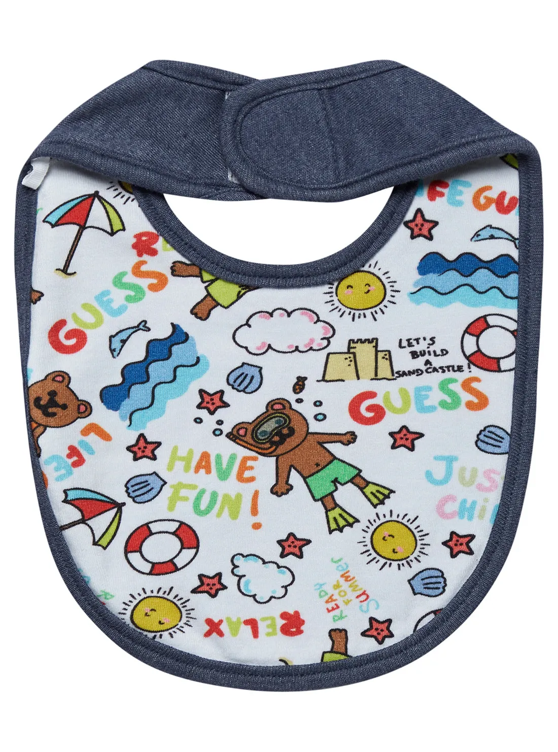 Blue Reversible Bear Bib (0-12M)