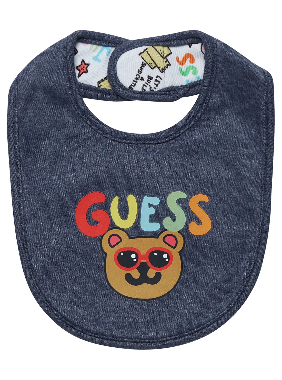 Blue Reversible Bear Bib (0-12M)