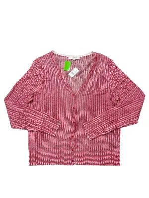 Cardigan By Loft In Red & White, Size:Xl