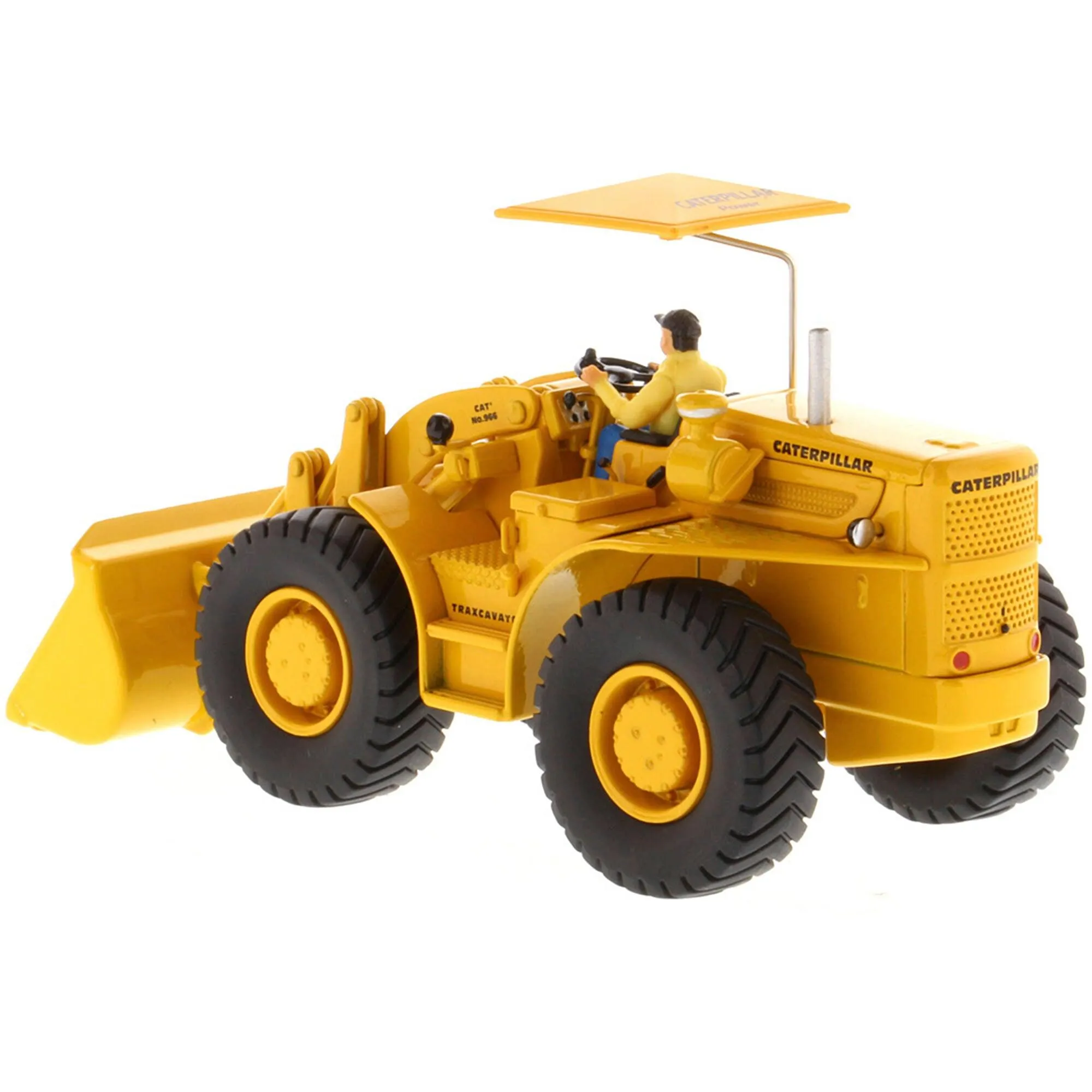 Diecast Masters 1/50 Model Wheel Loader - Caterpillar 966A Yellow with Operator