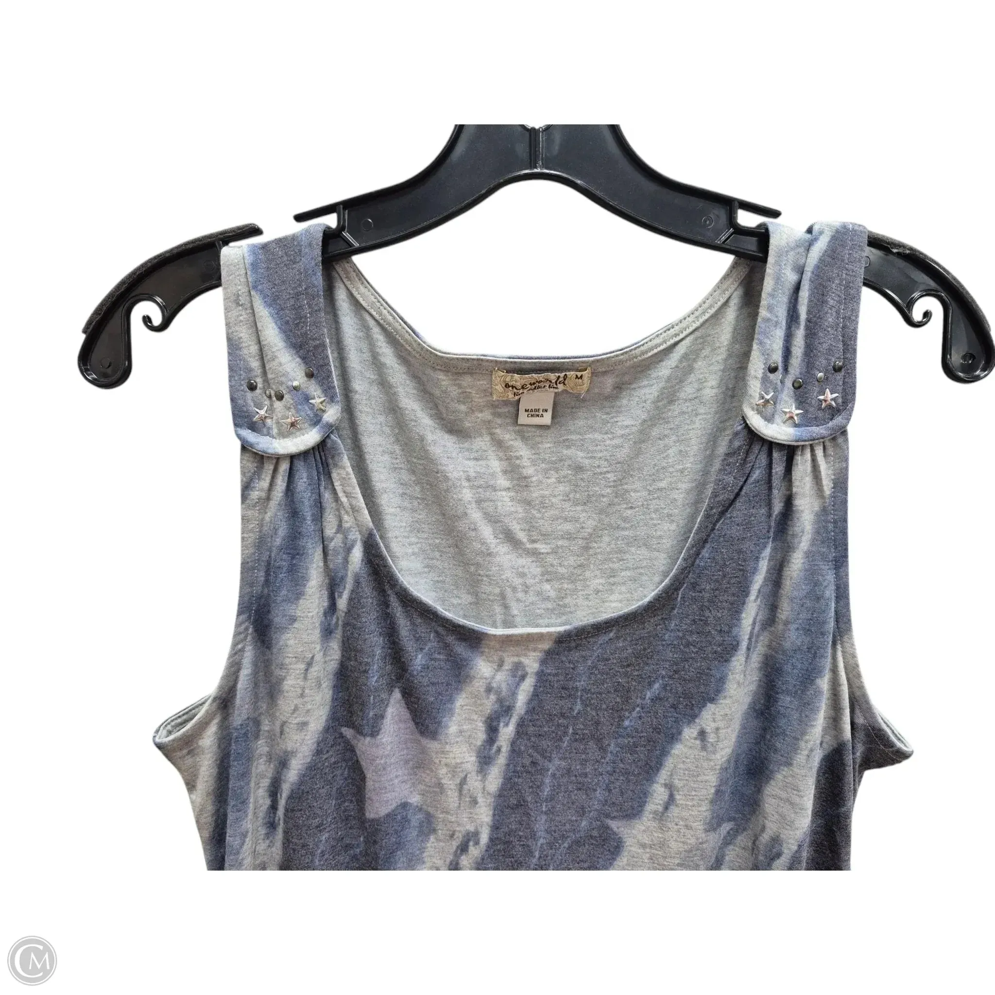 Dress Casual Maxi By One World In Blue & Grey, Size: M