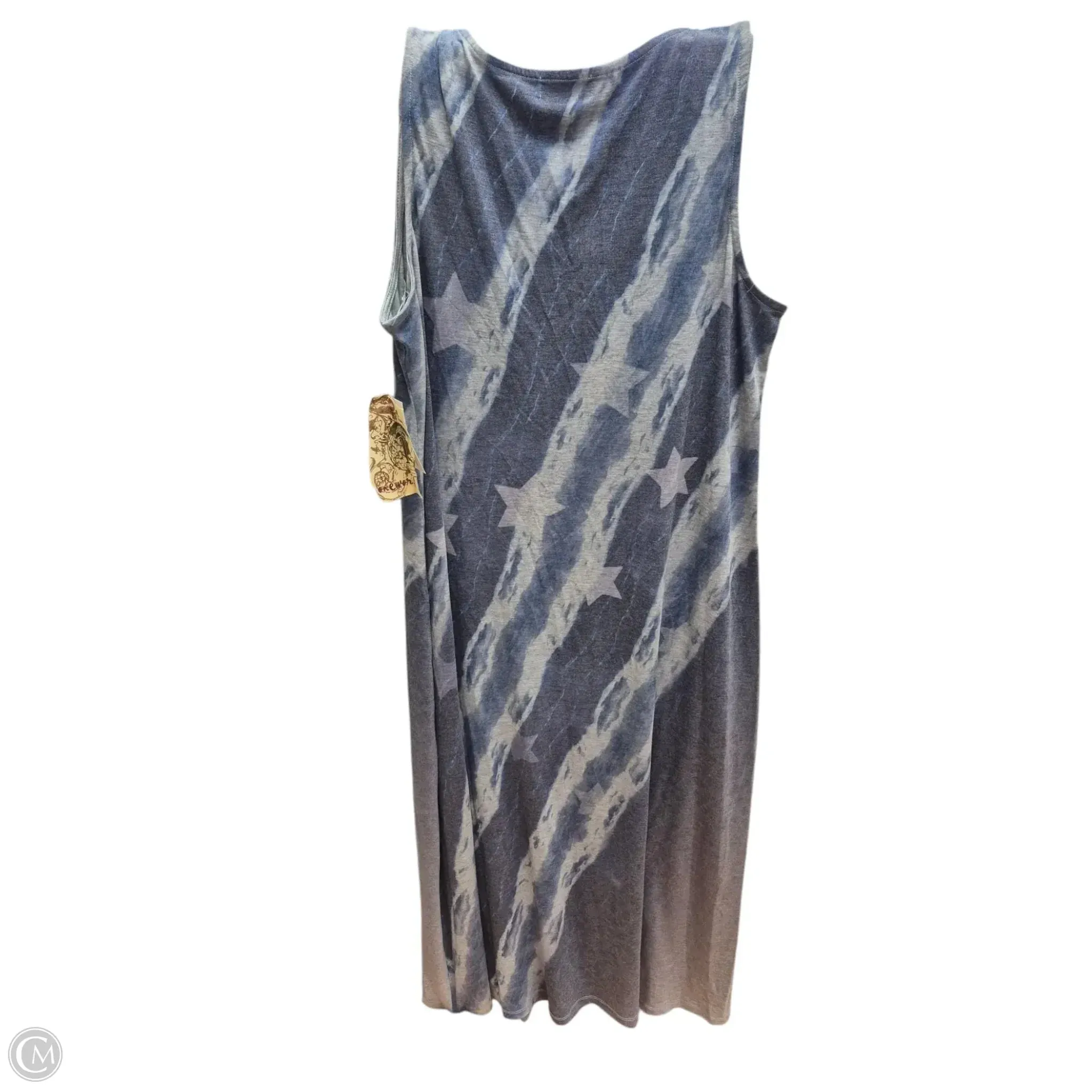Dress Casual Maxi By One World In Blue & Grey, Size: M