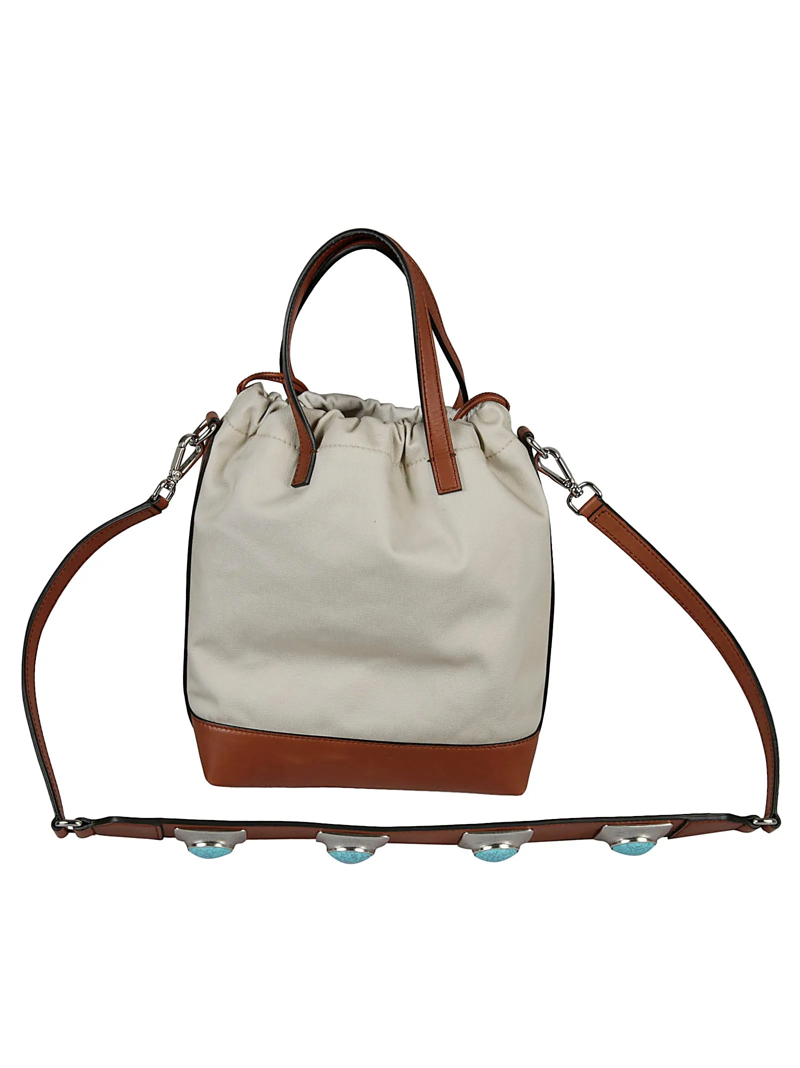 Etro Logo Printed Embellished Bucket Bag