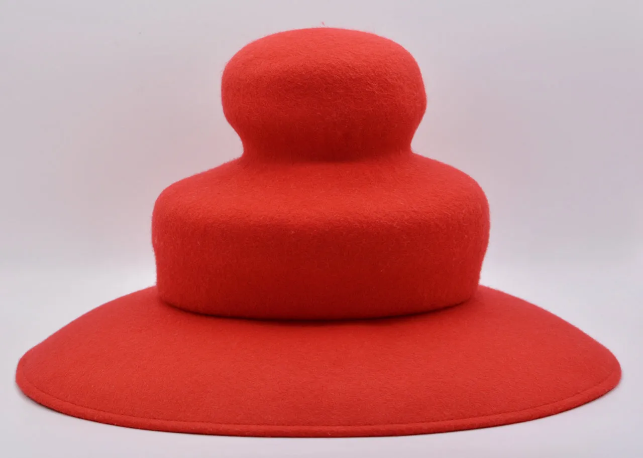Felt Soufflet Hat - Red