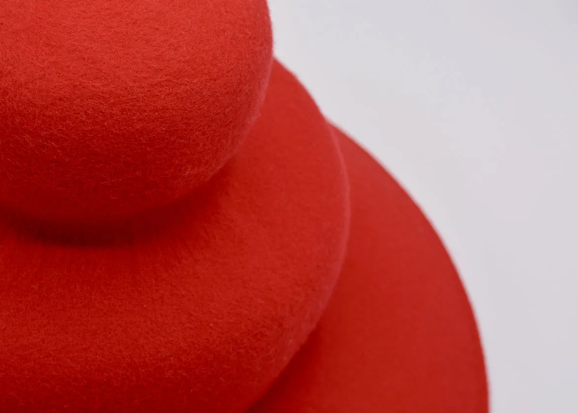 Felt Soufflet Hat - Red