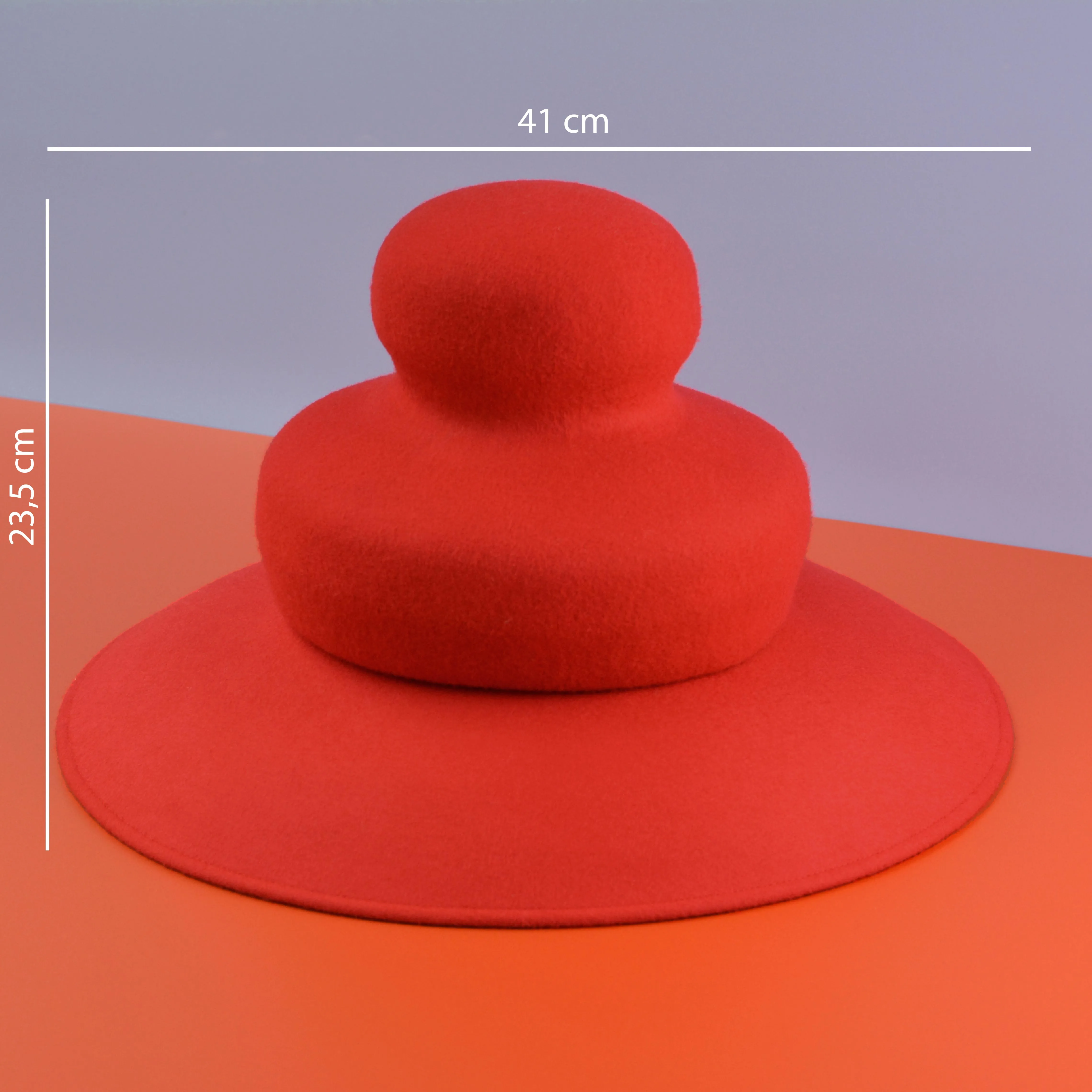 Felt Soufflet Hat - Red