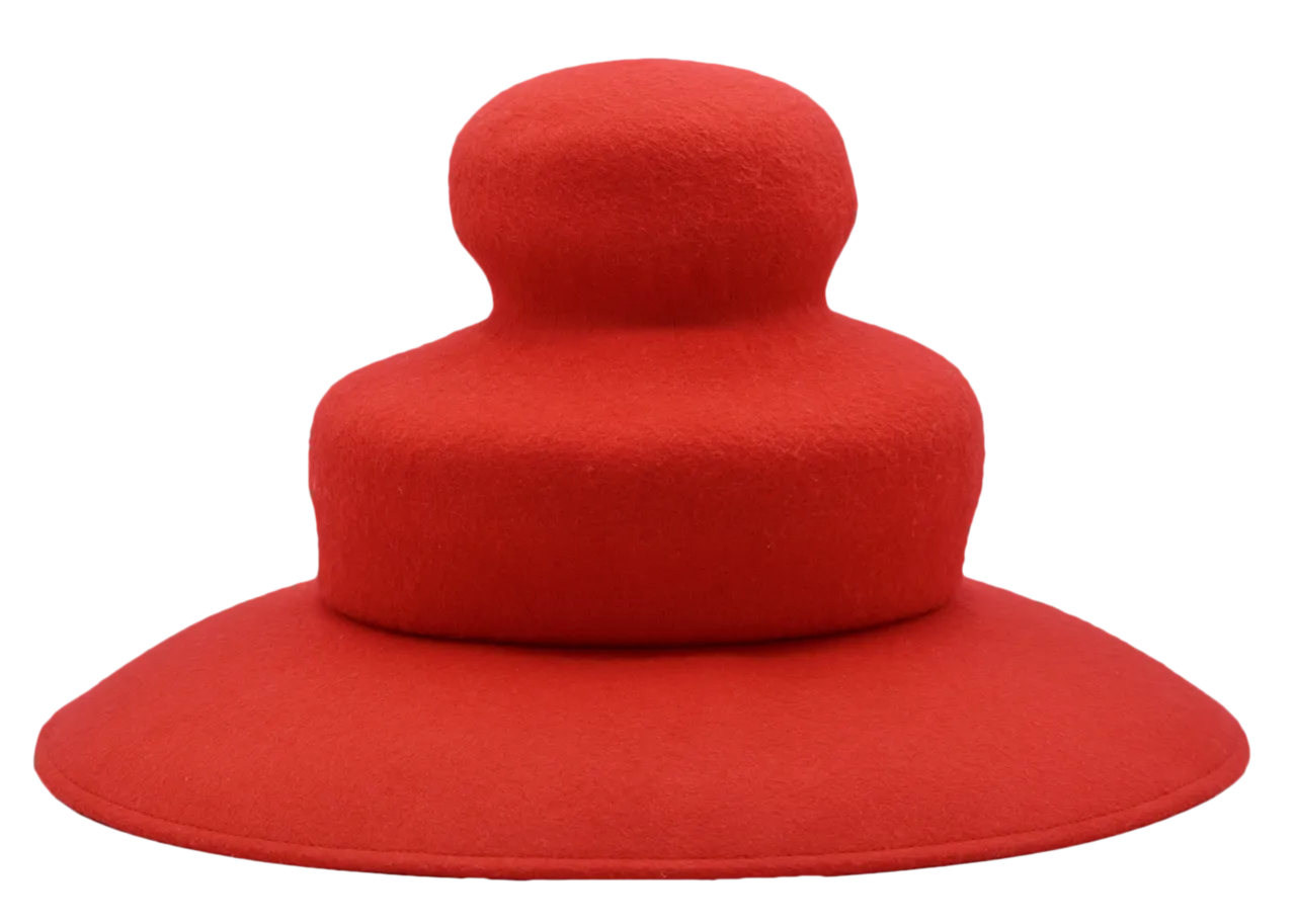 Felt Soufflet Hat - Red
