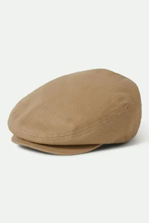 Hooligan Lightweight Flat Cap - Khaki/Sand Herringbone