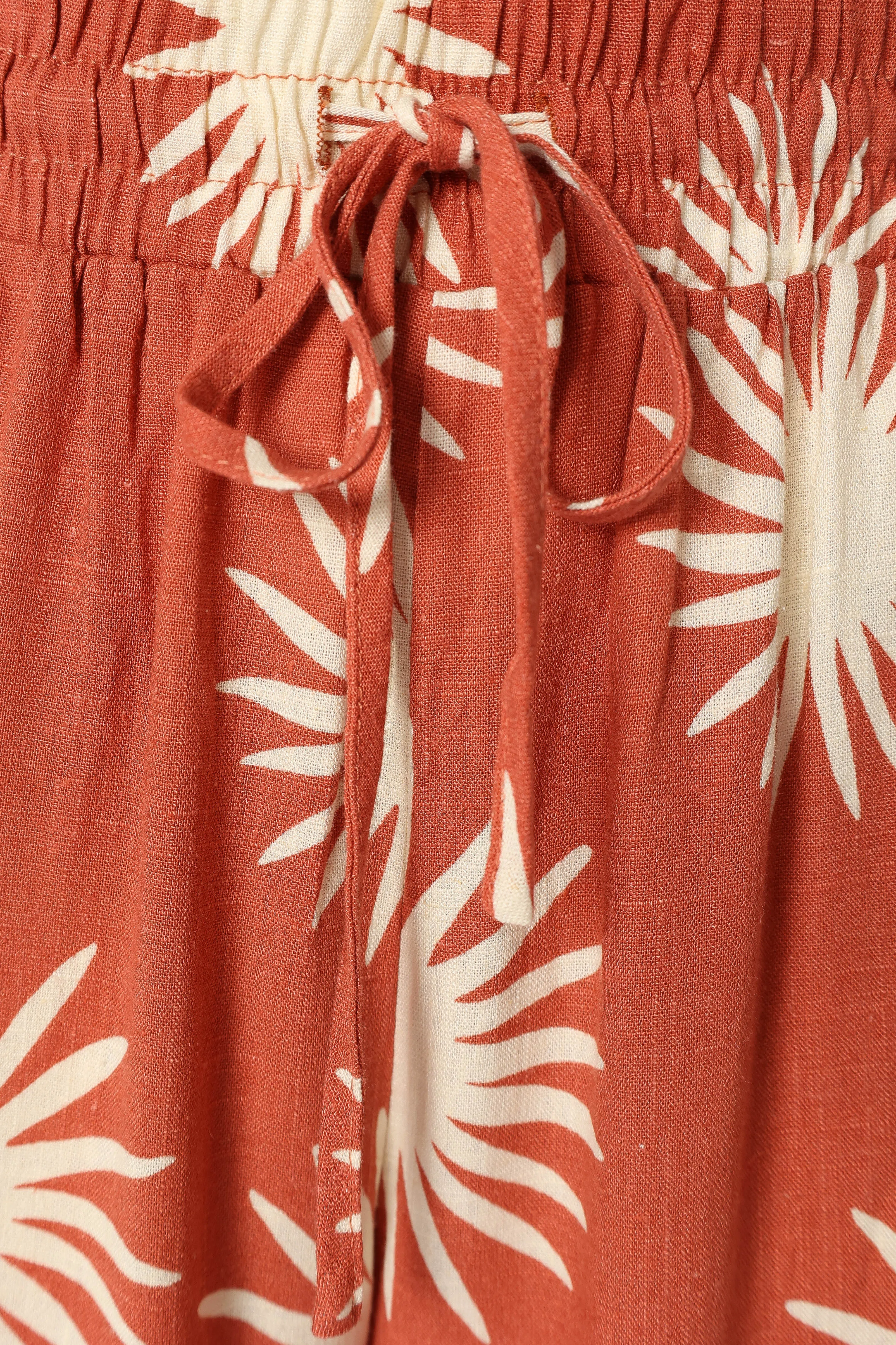 Ida Wide Leg Pant - Sun Print