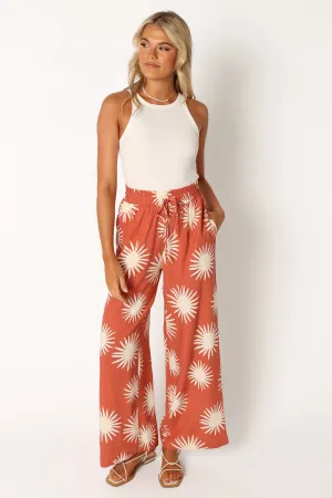 Ida Wide Leg Pant - Sun Print