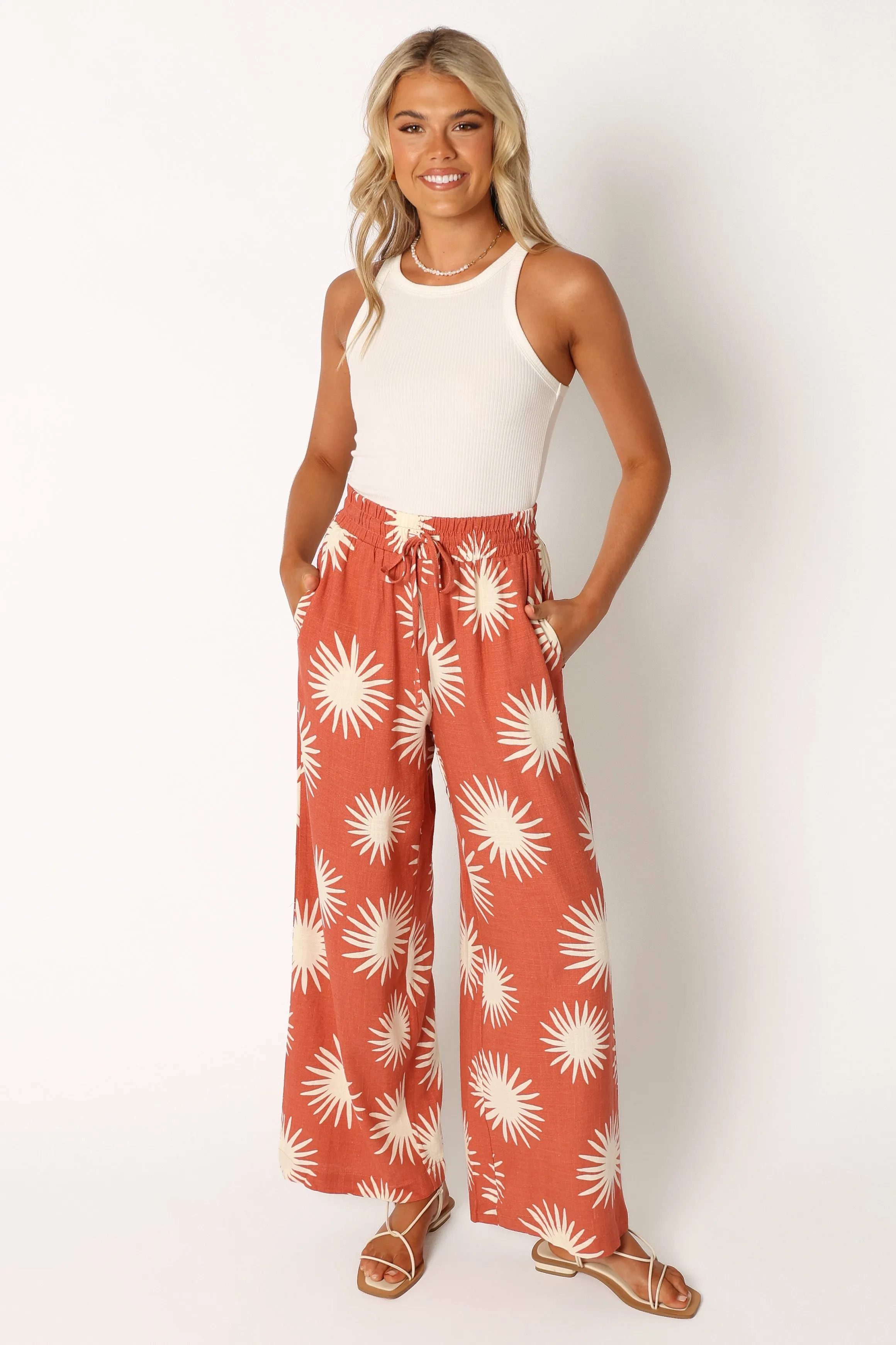 Ida Wide Leg Pant - Sun Print