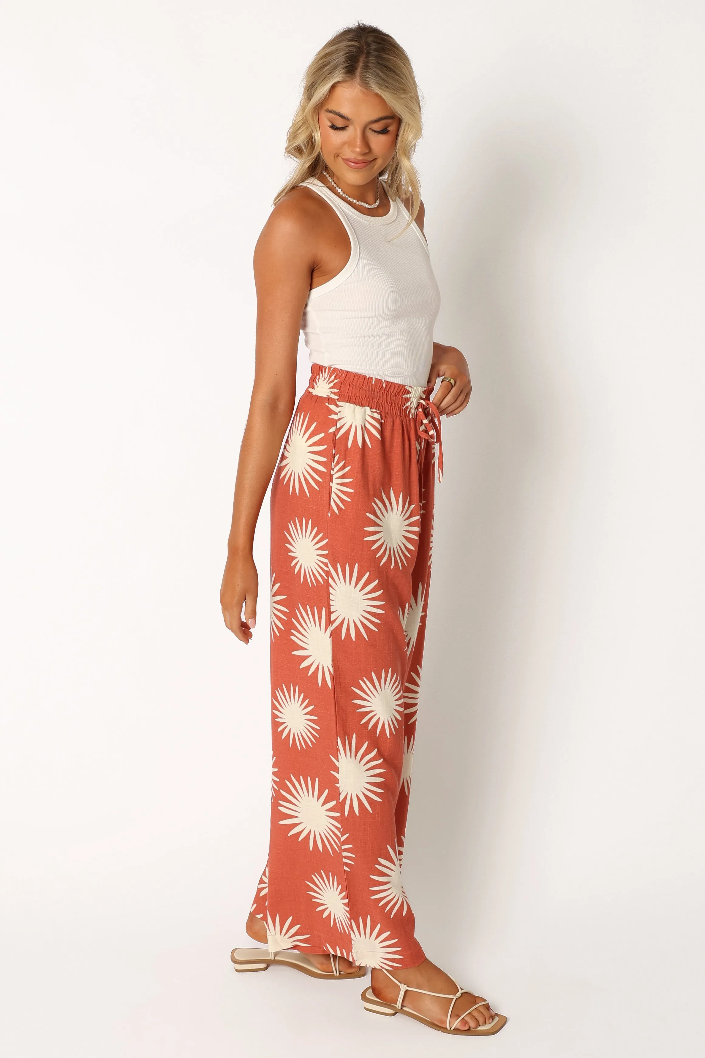Ida Wide Leg Pant - Sun Print