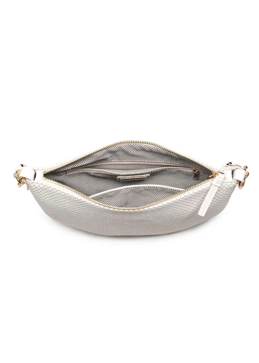 Jordan Woven Crossbody - Ivory & Grey