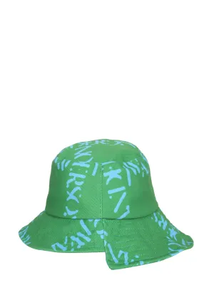 JW Anderson Asymmetric Logo Printed Drawstring Bucket Hat