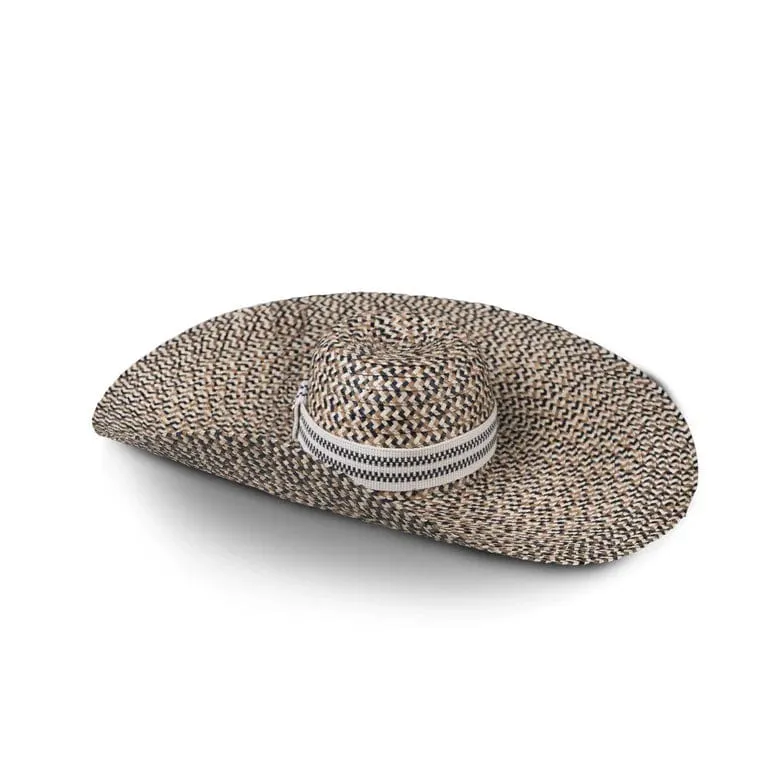 Larisa Natural Lontar Palm Brim Hat | Cacao & Cream