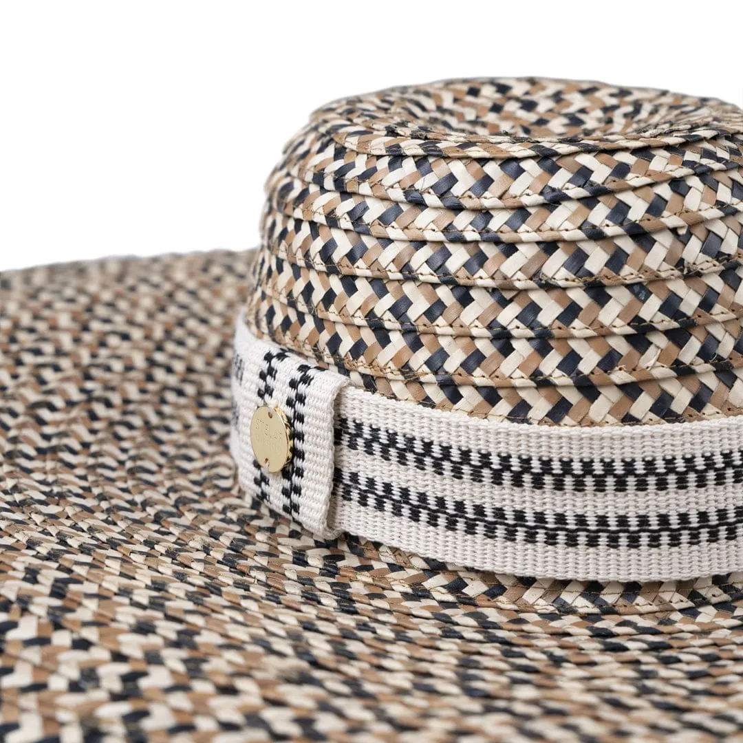 Larisa Natural Lontar Palm Brim Hat | Cacao & Cream