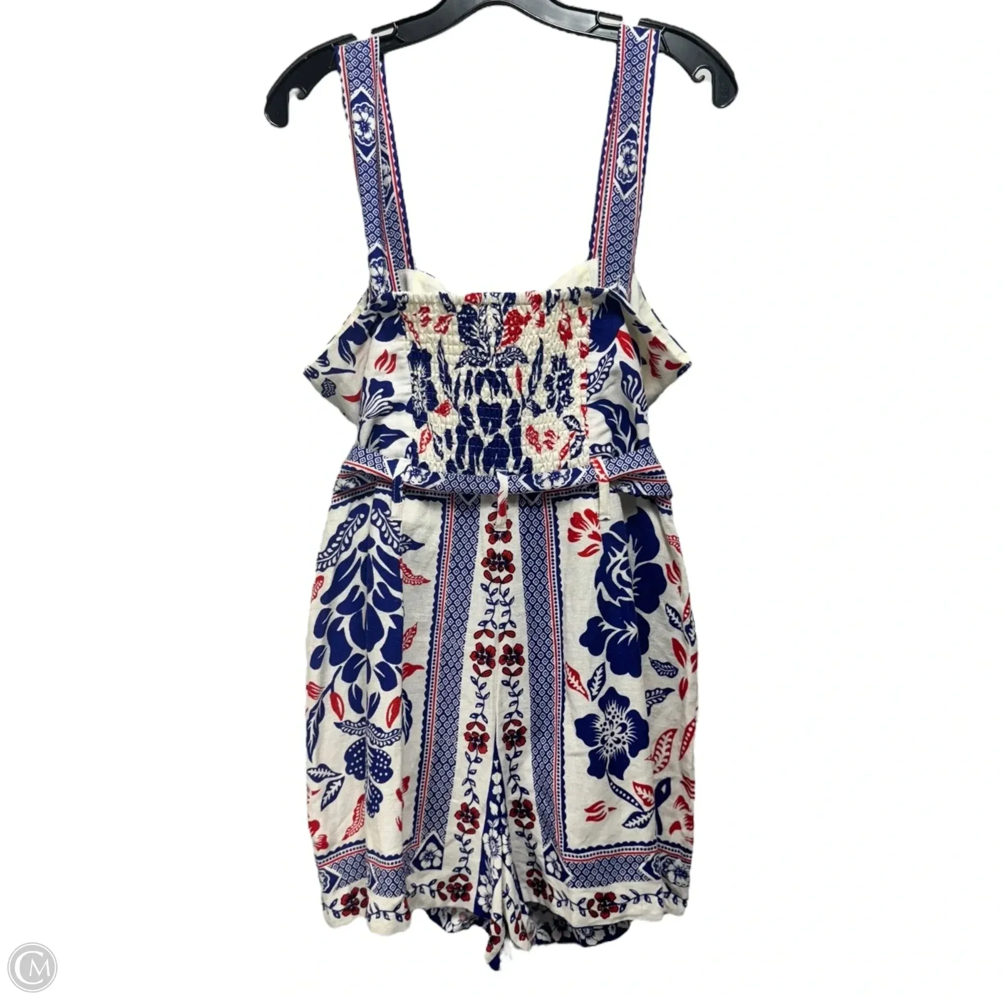 Linen Blend Romper By Rachel Zoe In Floral Print, Size: 12
