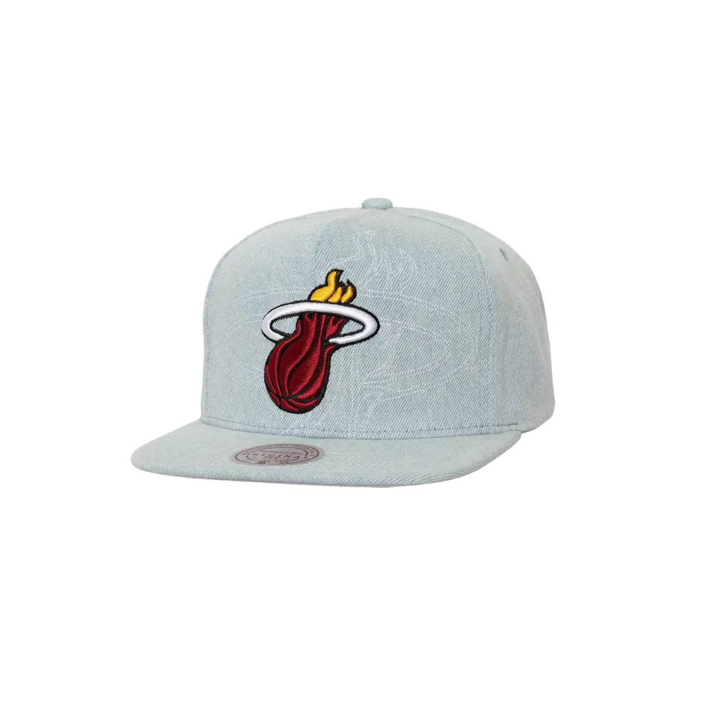 Mitchell & Ness Miami HEAT Denim Stitcher Snapback