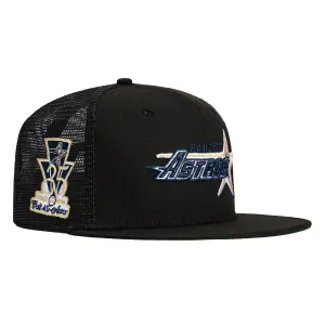 New Era 59Fifty Black Dome Houston Astros 35th Anniversary Patch Trucker Hat - Black