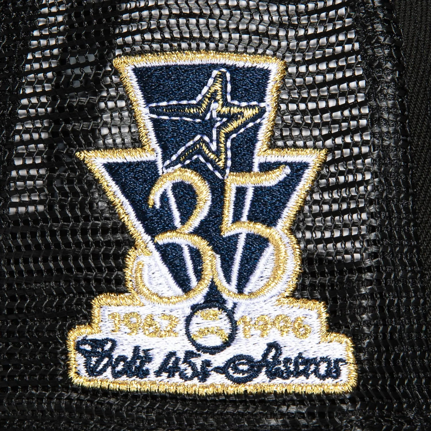 New Era 59Fifty Black Dome Houston Astros 35th Anniversary Patch Trucker Hat - Black