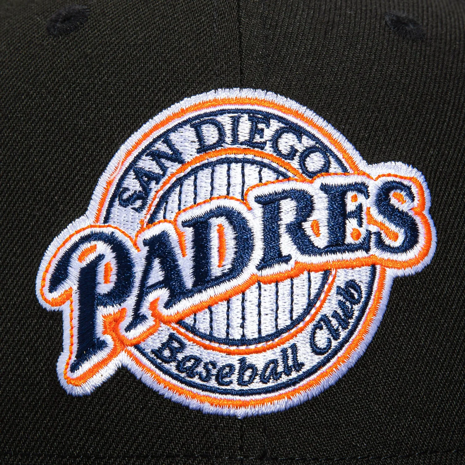 New Era 59Fifty Black Dome San Diego Padres 25th Anniversary Patch Trucker Logo Hat - Black