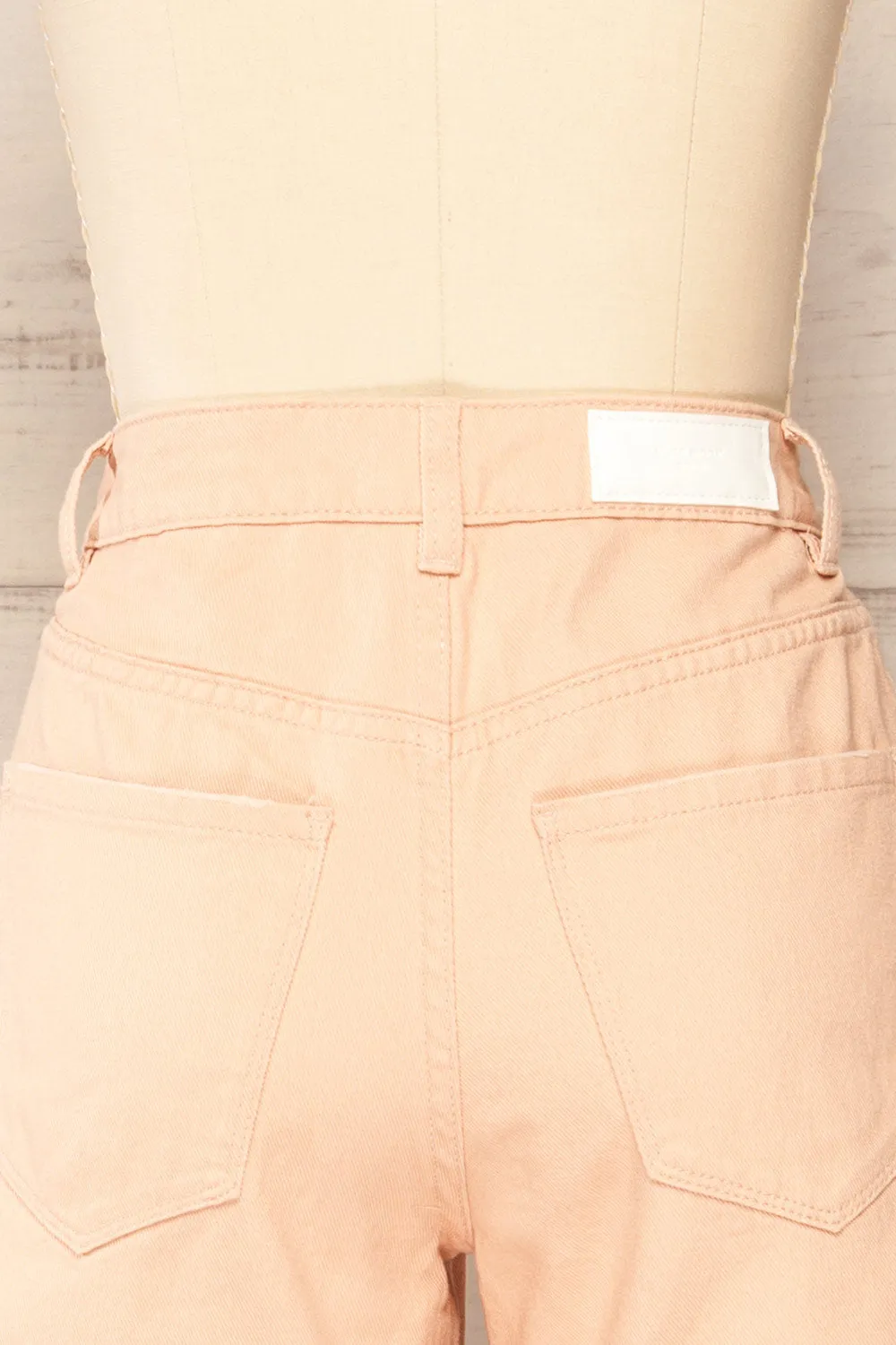 Park Blush | High-Waisted Denim Shorts