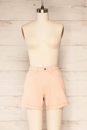 Park Blush | High-Waisted Denim Shorts