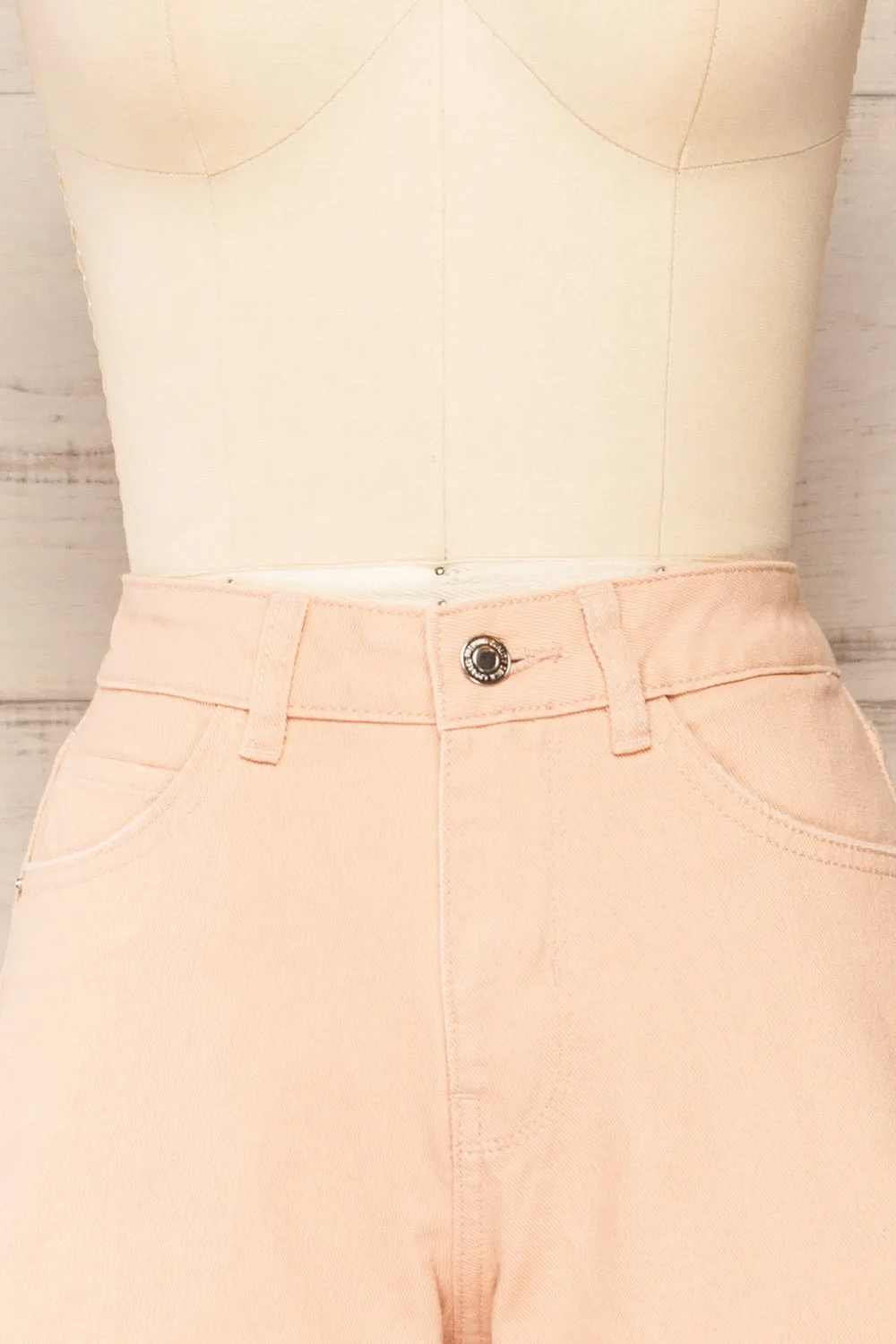 Park Blush | High-Waisted Denim Shorts