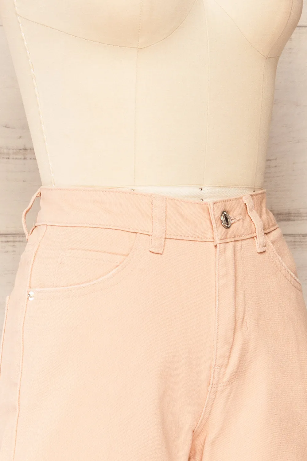 Park Blush | High-Waisted Denim Shorts