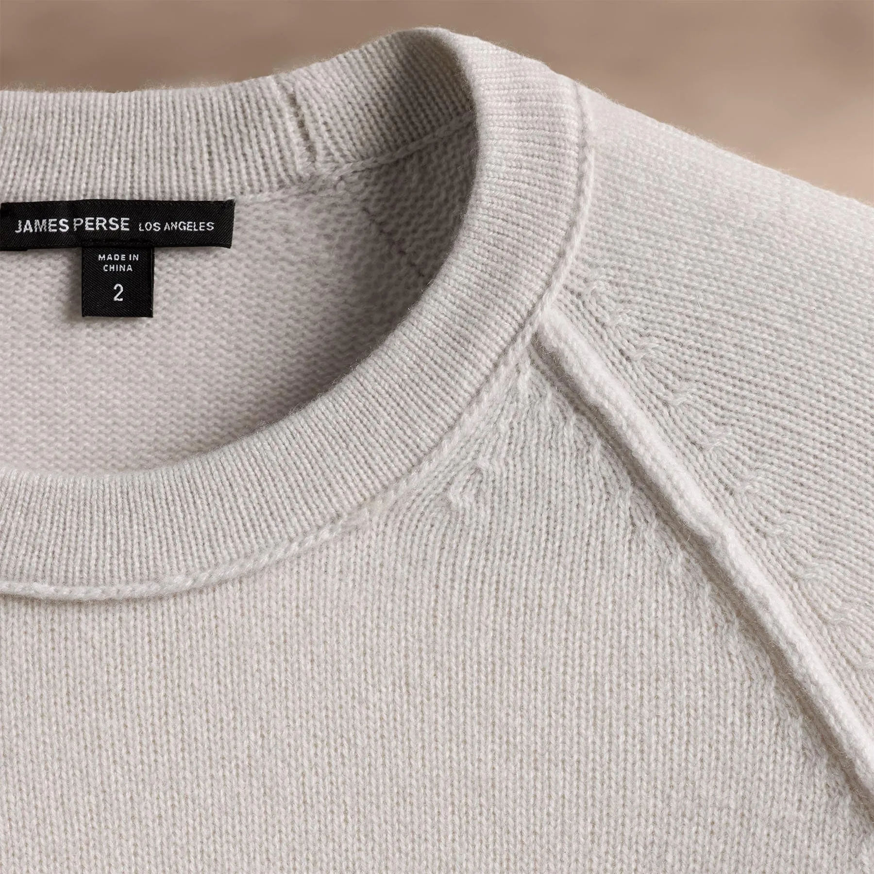 Recycled Cashmere Raglan Crew - Pearl