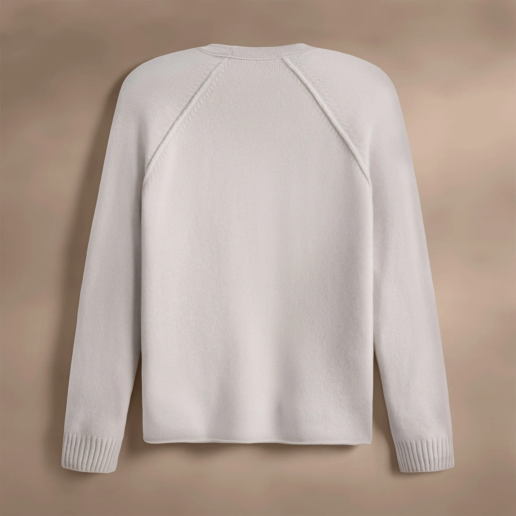 Recycled Cashmere Raglan Crew - Pearl