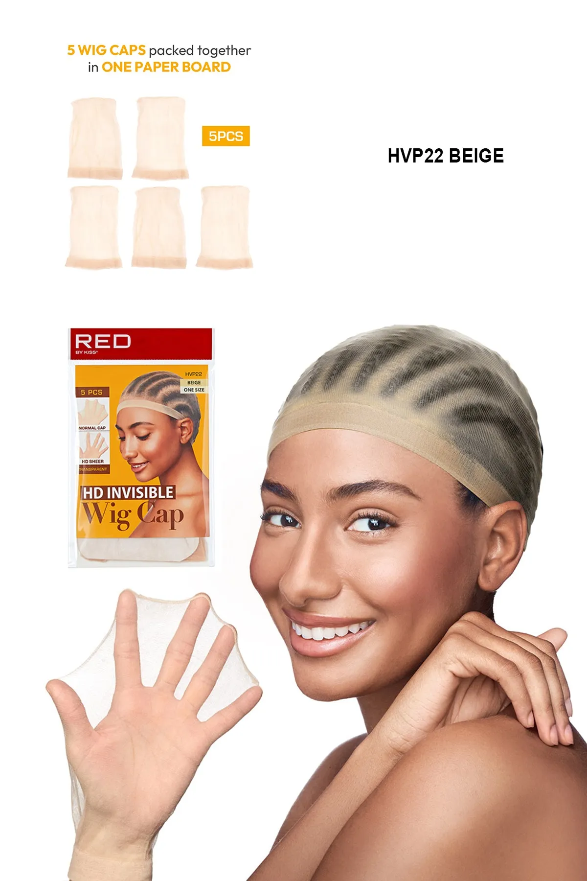 RED BY KISS HD STOCKING WIG CAP 5PCS