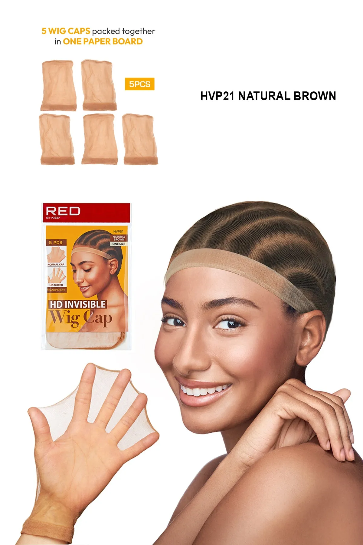 RED BY KISS HD STOCKING WIG CAP 5PCS