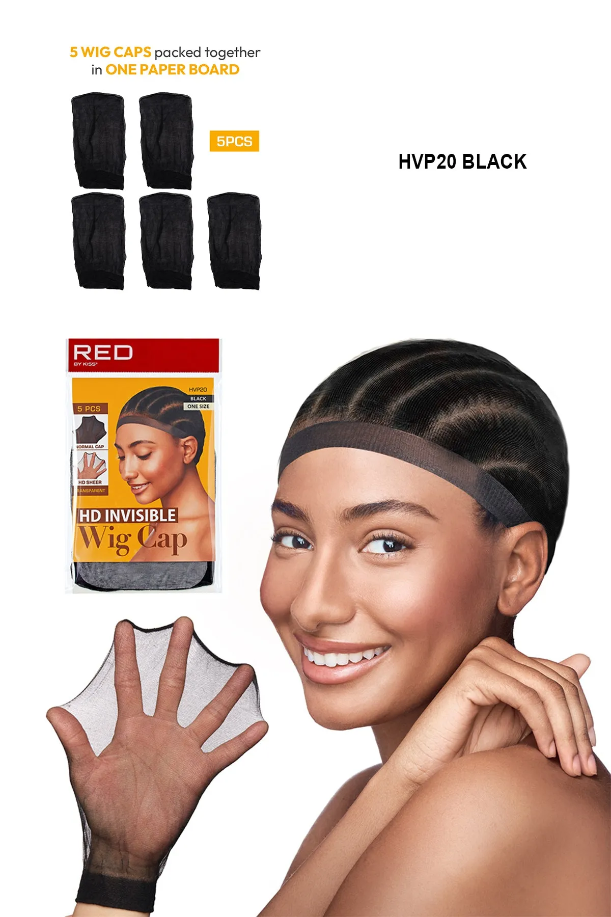 RED BY KISS HD STOCKING WIG CAP 5PCS