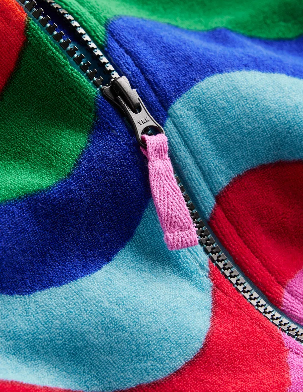 Romie Towelling Zip Throw-On-Multi Wave Stripe