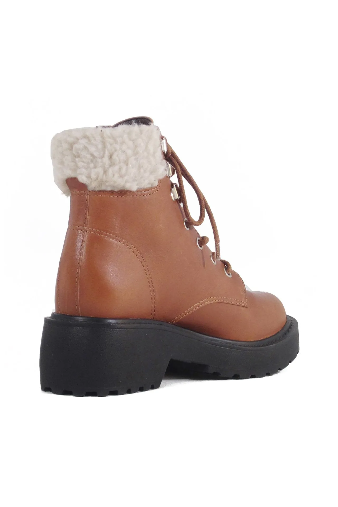 Seal Combat Boots with Shearling
