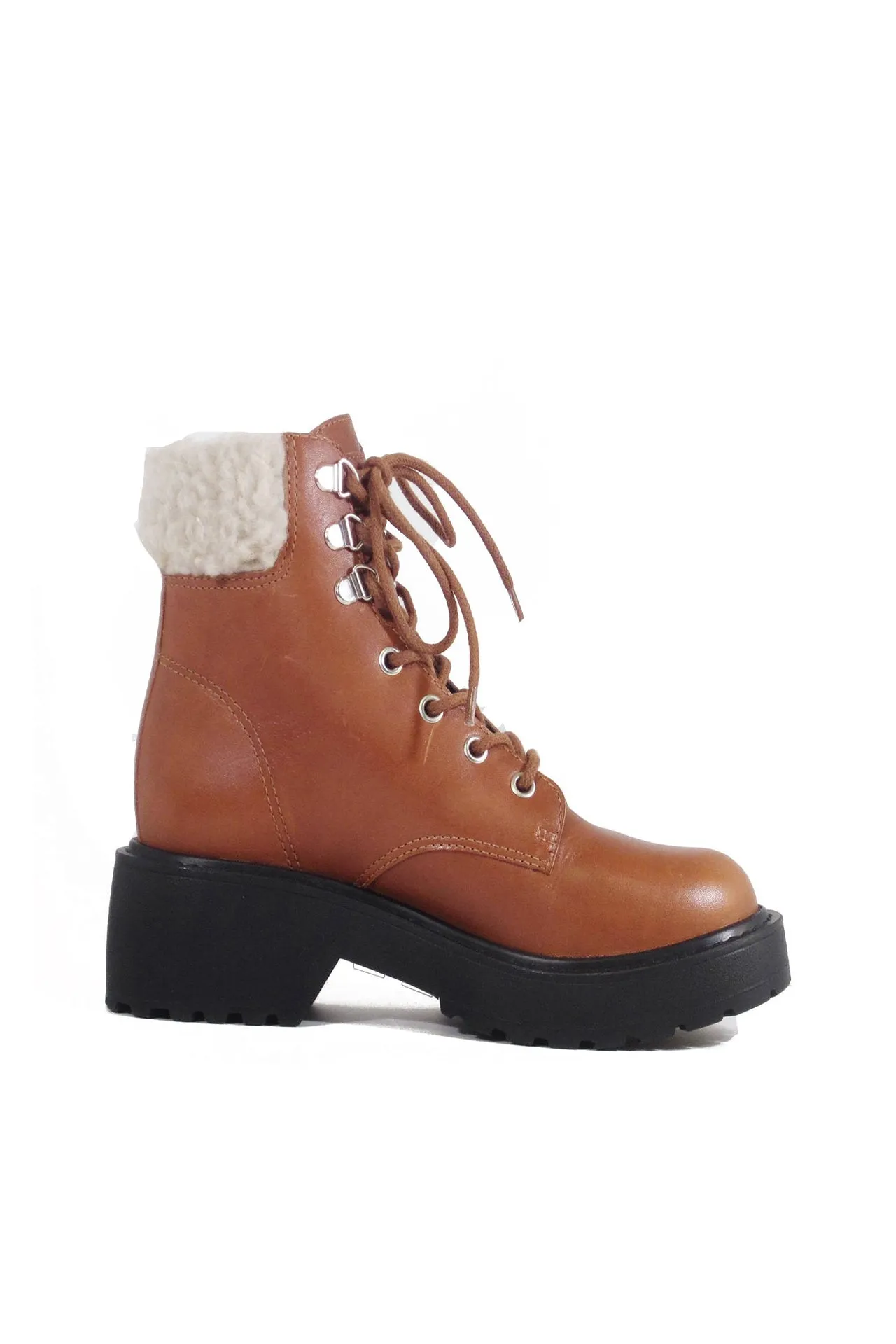 Seal Combat Boots with Shearling