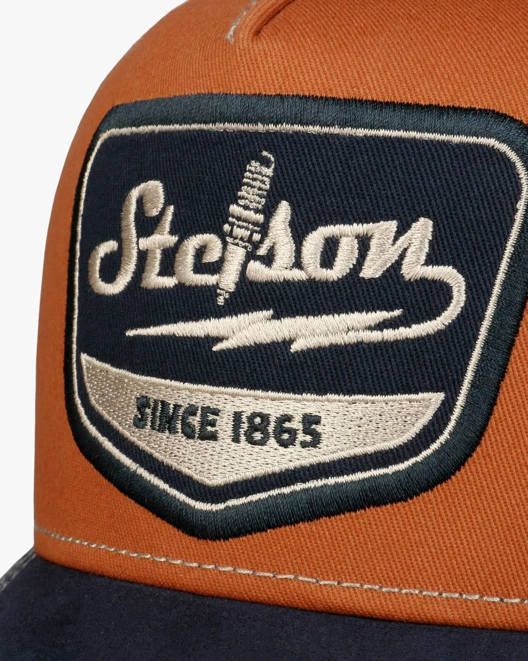 Stetson Spark Plug Trucker Cap - Navy / Rust Orange